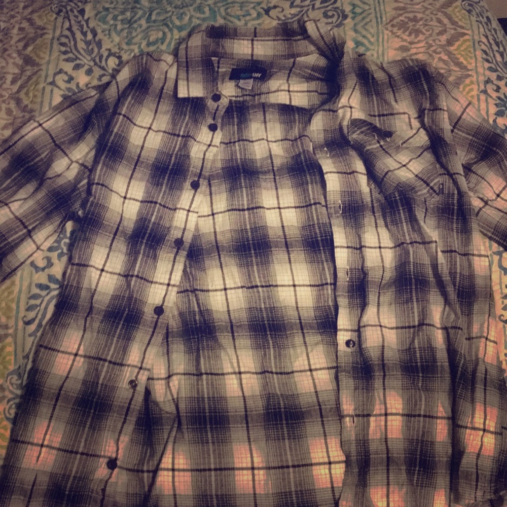 Black+White kids flannel